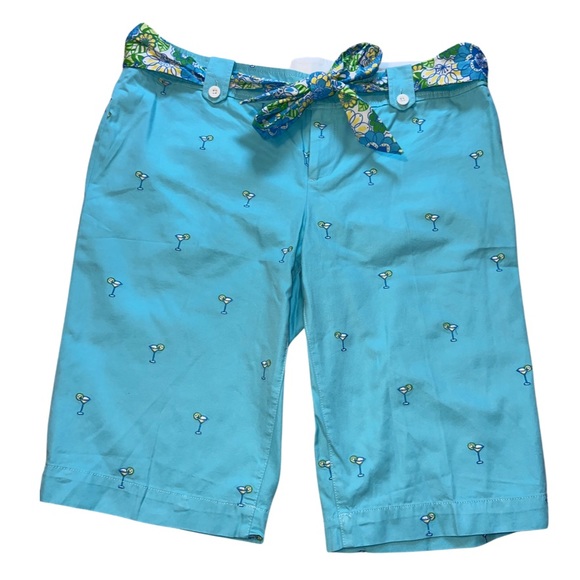 Lilly Pulitzer Pants - Lilly Pulitzer Short, blue with drinks 14
